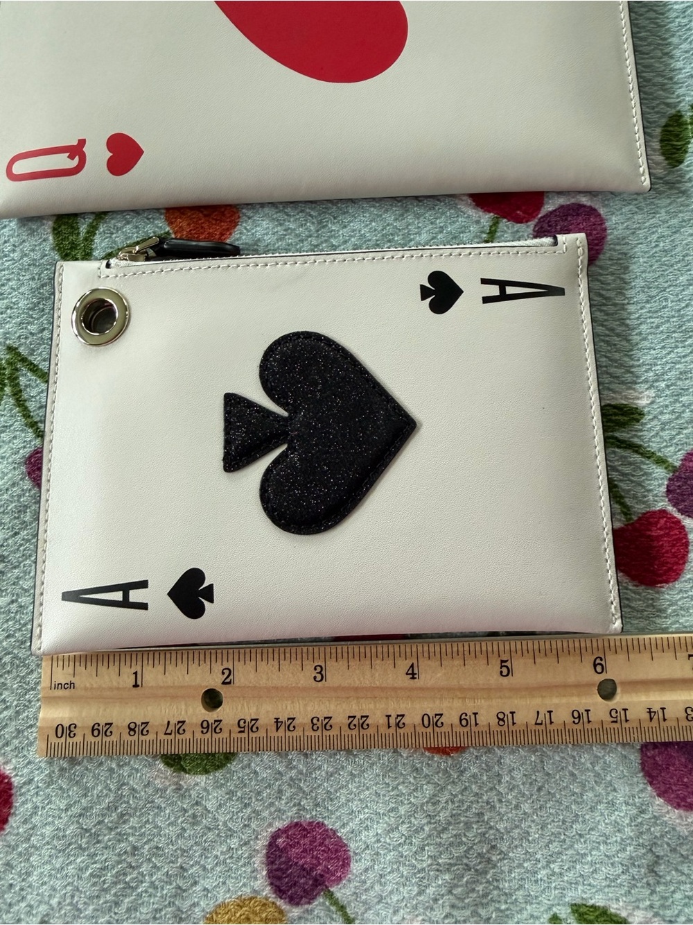 kate spade White Playing Card Trio Pouch Set with Black & Red Motifs - Picture 5 of 13